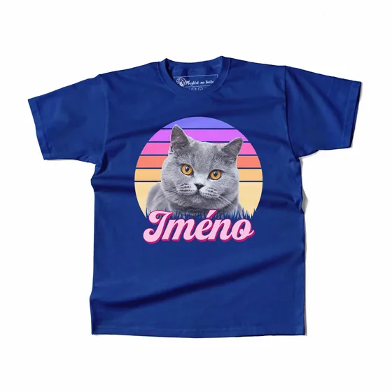 Dětské tričko Retrowave kočka